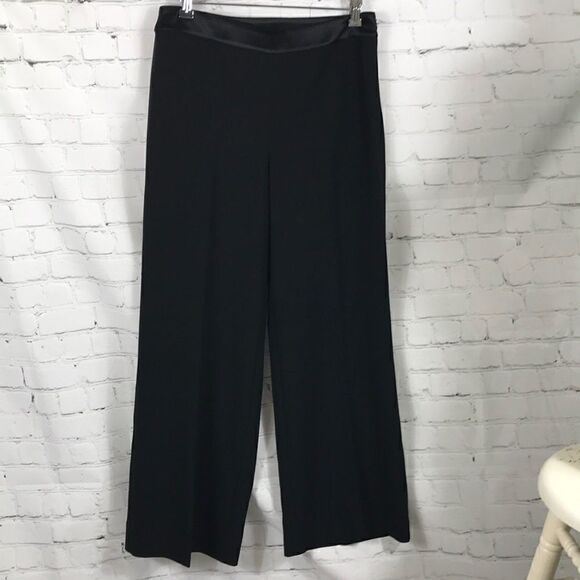 St. John Essentials for Nordstrom Satin Waistband Wide 11” leg side Zipper EUC - Picture 1 of 5